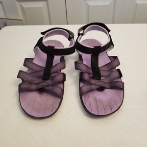 Jsport Kaia Women's Adjustable Strap Sandals  Black/Purple, Size 10
